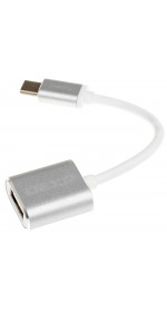 OTG Cable DEXP ( OMTcSM100 ) USB Type C - USB host [0,10m, metal case,  silver]