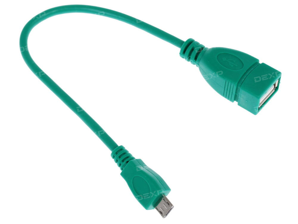 OTG Cable micro USB (M) - USB (F) DEXP 0,15m [OMUGSI150] 1A; green