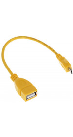 OTG Cable micro USB (M) - USB (F) DEXP 0,15m [OMUYSI150] 1A; yellow