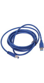 Cable USB 3.0 A (M) - USB B (M), 3m, DEXP [UamUbmBSi300V3] blue